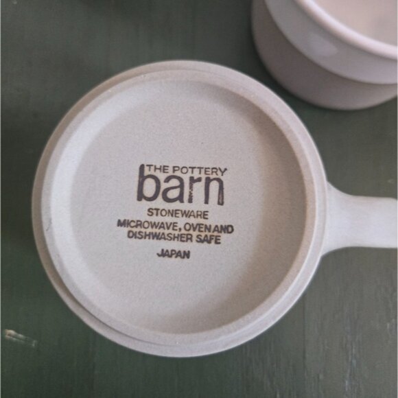 Set of 4 Pottery Barn Stoneware Two-Tone Mugs - Picture 5 of 6